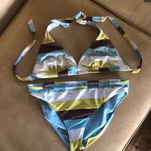 Athleta halter top M and Reversible bottom L